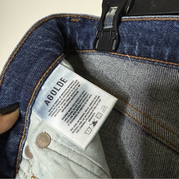 Agolde Dark Blue Harper Straight Leg Women's Jeans - Picture 5 of 7